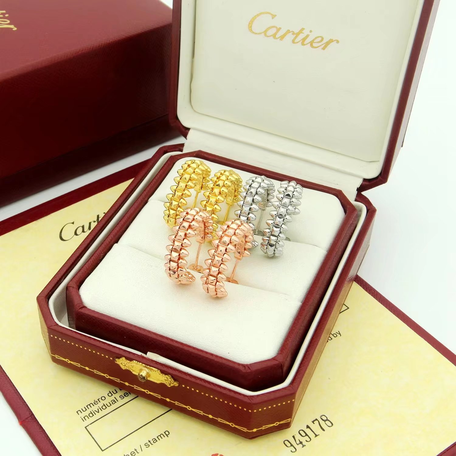 Cartier 精工版本Clash de Cartier耳钉 卡地亚子弹耳钉无钻 可 纯亚金材质 永恒 近年来很火