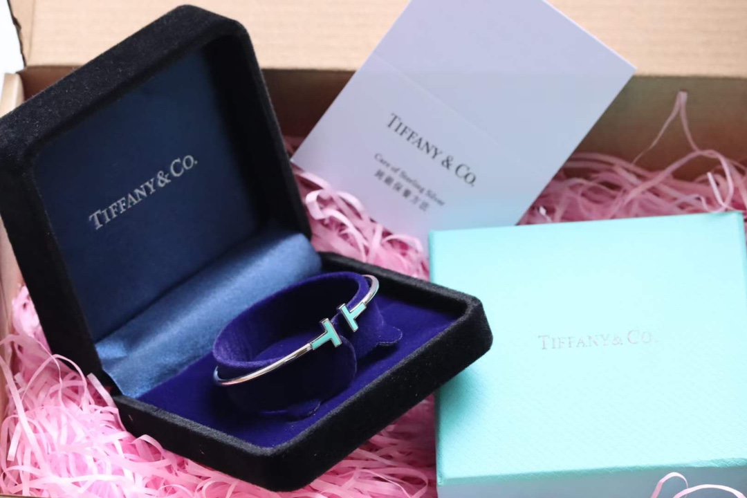 Tiffany & Co. Tiffany&Co.彩色珐琅双t手镯 925纯银