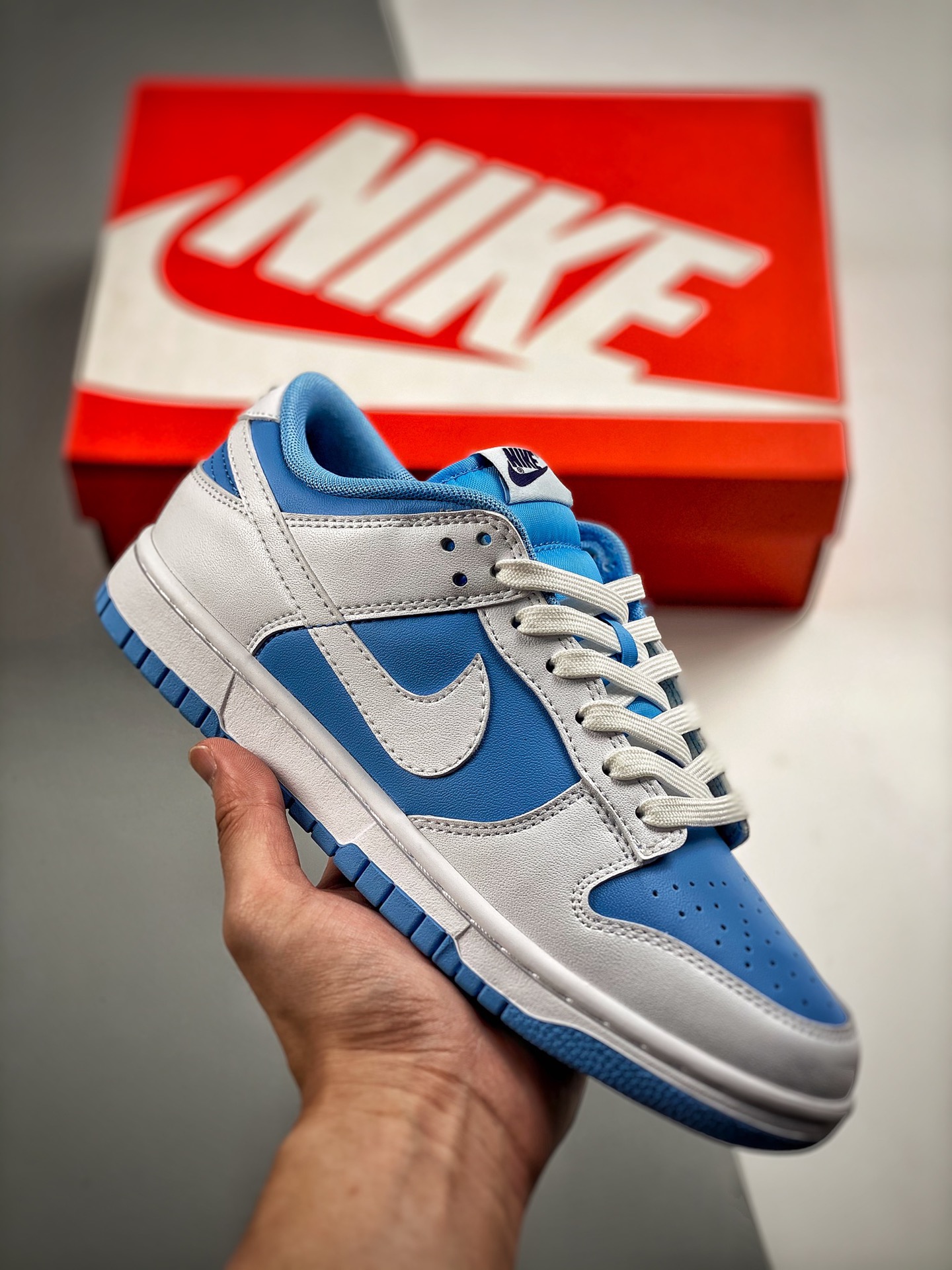 -4 Nk Dunk SB Low blanco azul, reverso Carolina del Norte, mejor relación calidad-precio, fotos reales primer lanzamien…