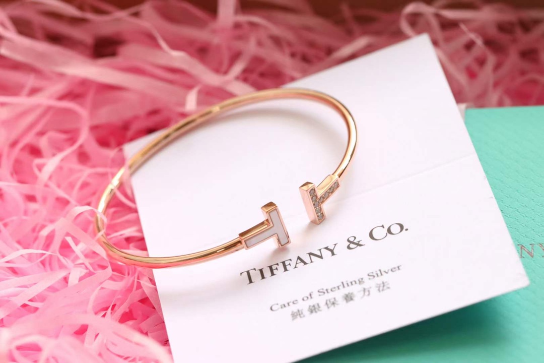 Tiffany & Co. Tiffany&Co.彩色琅珐双t手镯 925纯银