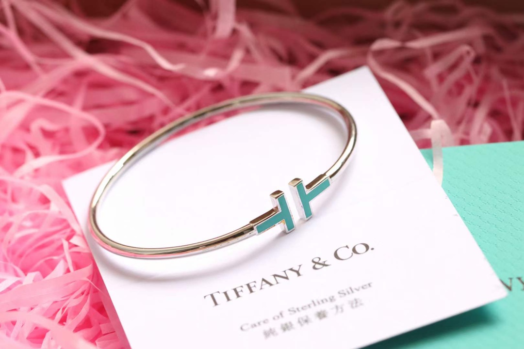 Tiffany & Co. Tiffany&Co.彩色琅珐双t手镯 925纯银