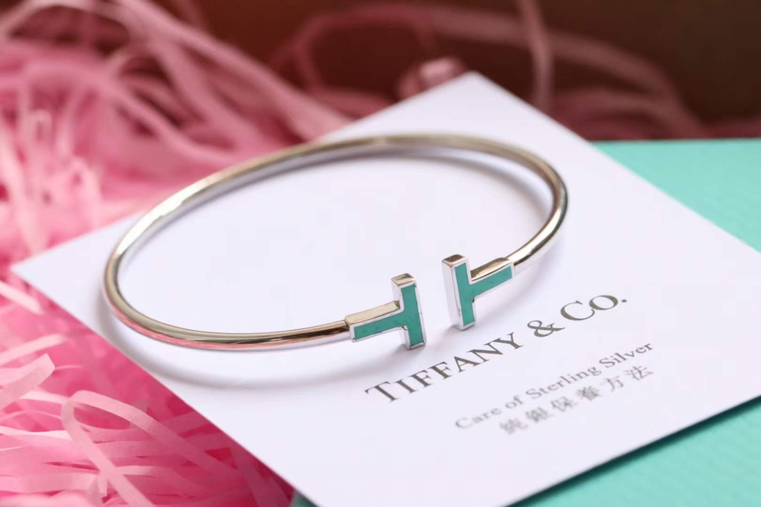 Tiffany & Co. Tiffany&Co.彩色琅珐双t手镯 925纯银