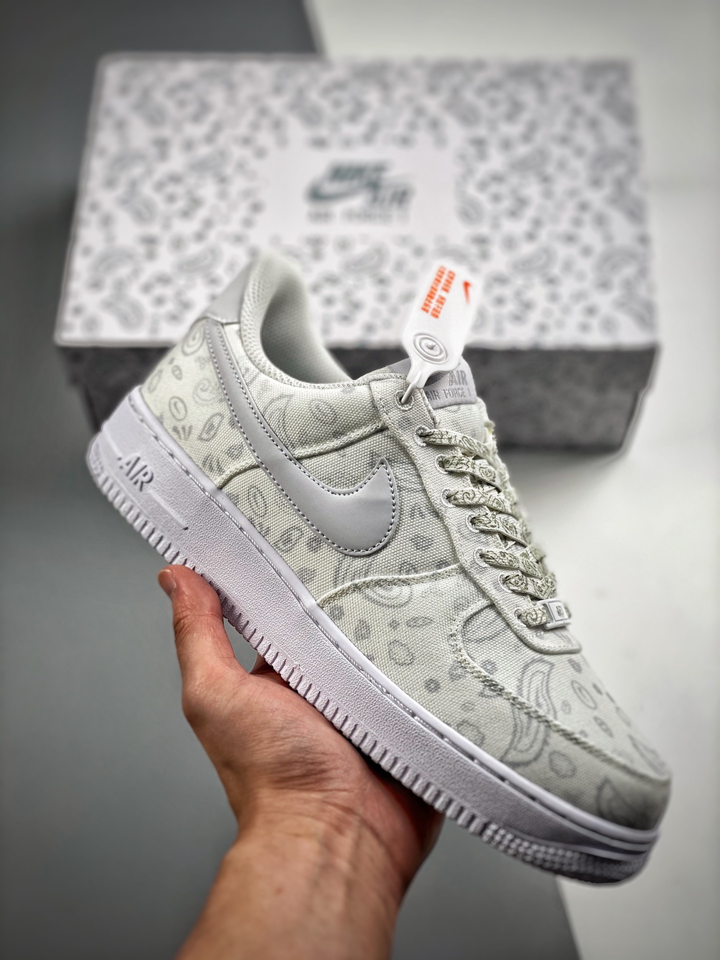 -4 Nike Air Force 1 Low '07 Blanco Cachemir Air Force 1 Low casual zapatillas de skate, cuero personalizado, impresión …