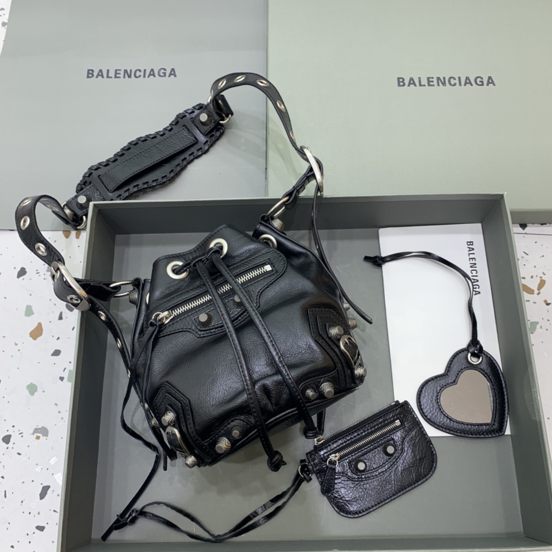 Balenciaga Tassen Emmer Tas Zwart Motorfiets