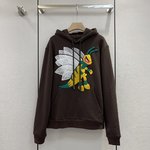 Louis Vuitton Clothing Hoodies Sale Outlet Online
 Yellow Embroidery Unisex Cotton Fall/Winter Collection Hooded Top