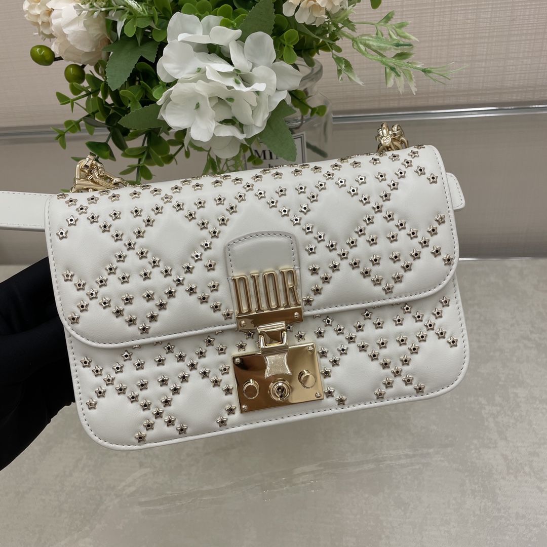 Dior Bags Handbags High-End Designer
 Gold White Sheepskin Fashion Chains