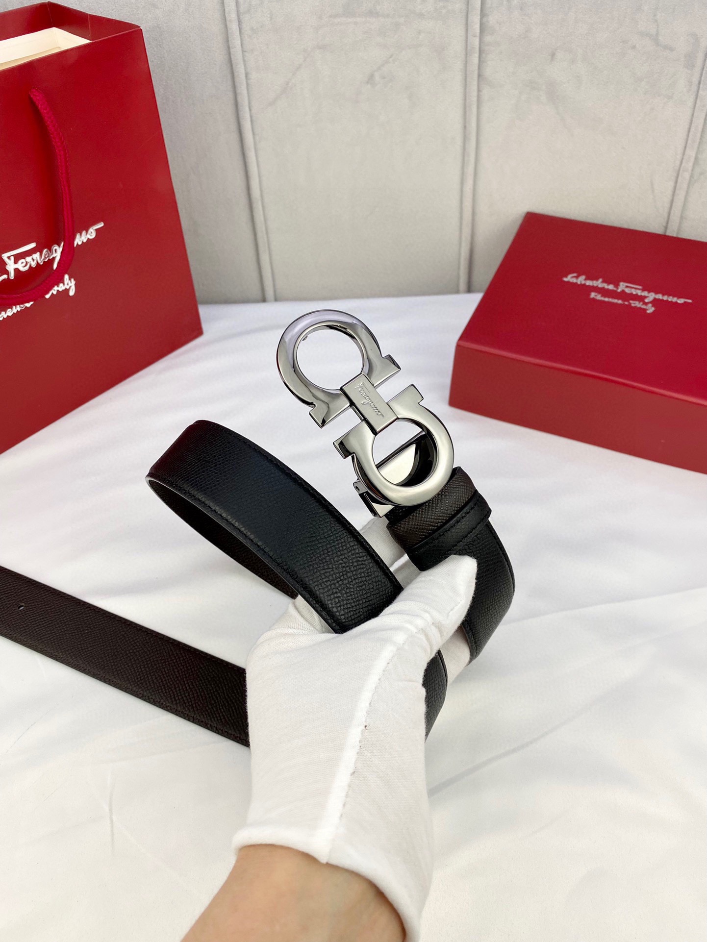 Ferragamo Style Leather Men's Belts Men's Belts Men's Belt detail image 3 from source 731707