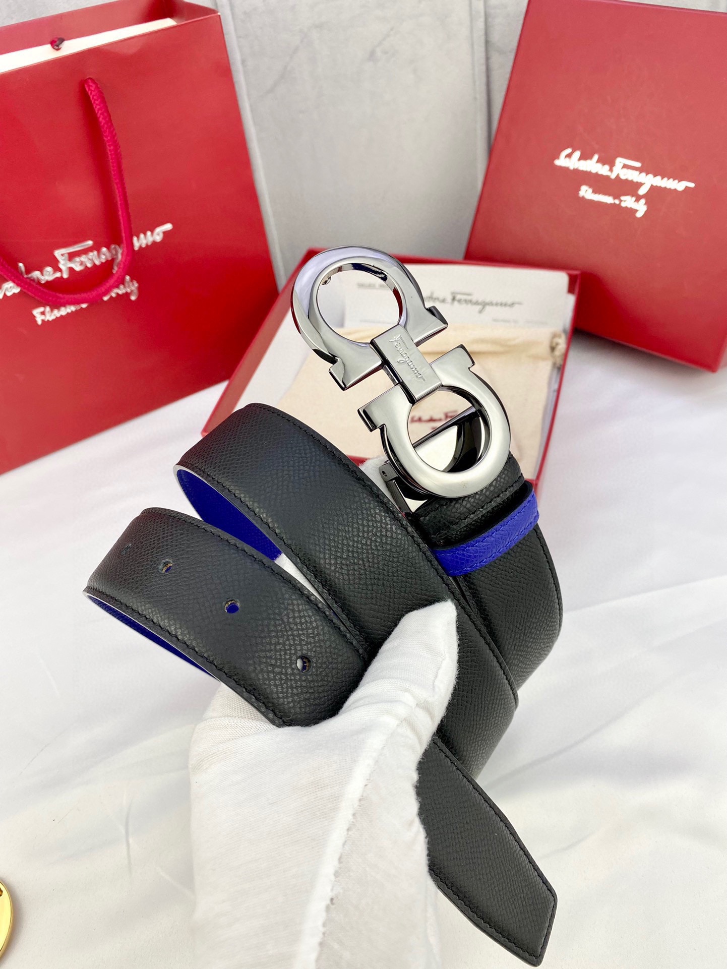Ferragamo Style Leather Men's Belts Men's Belts Men's Belt detail image 3 from source 731708