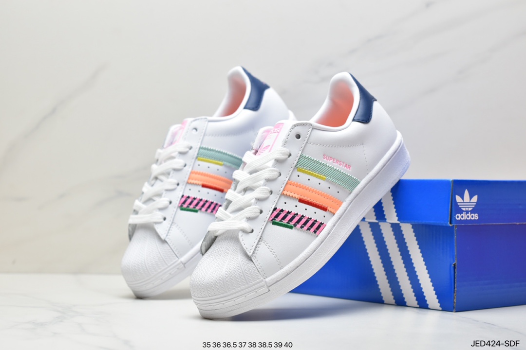 Adidas clover Originals Superstar ”Sail/Green/Lace” shell head series low help