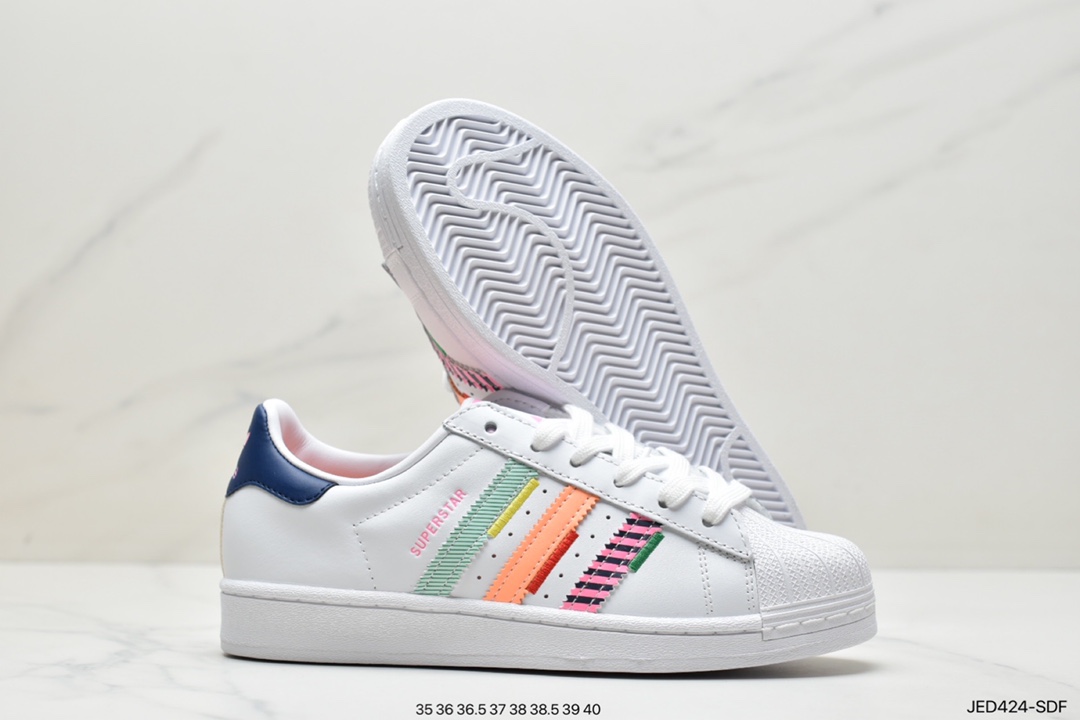 Adidas clover Originals Superstar ”Sail/Green/Lace” shell head series low help