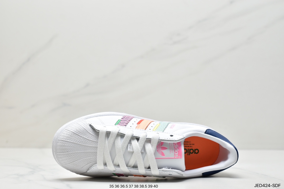 Adidas clover Originals Superstar ”Sail/Green/Lace” shell head series low help