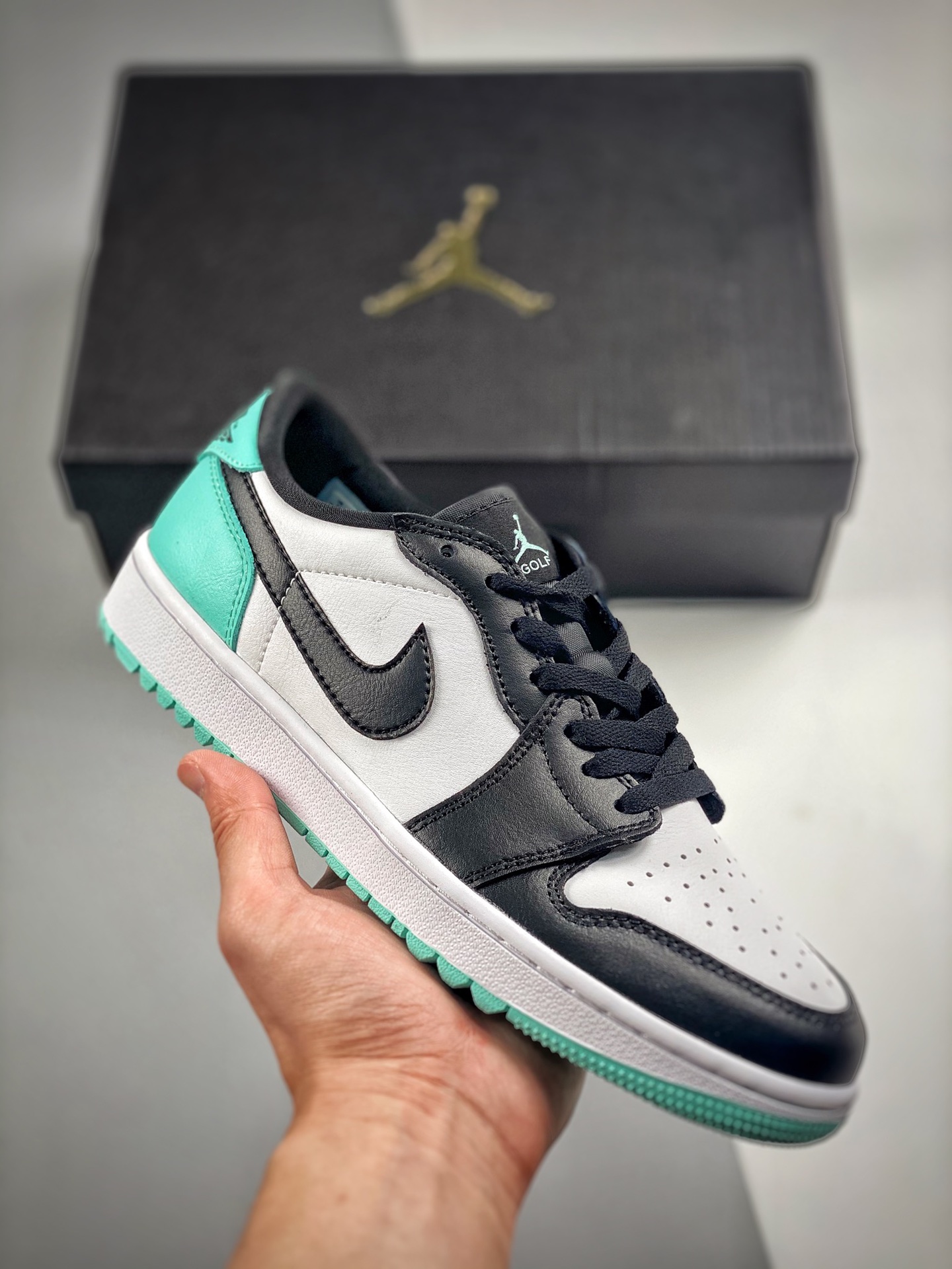 -4 Air Jordan 1 Low blanco negro azul menta único en el mercado cuero de primera capa exclusivo desarrollo con zapato y…