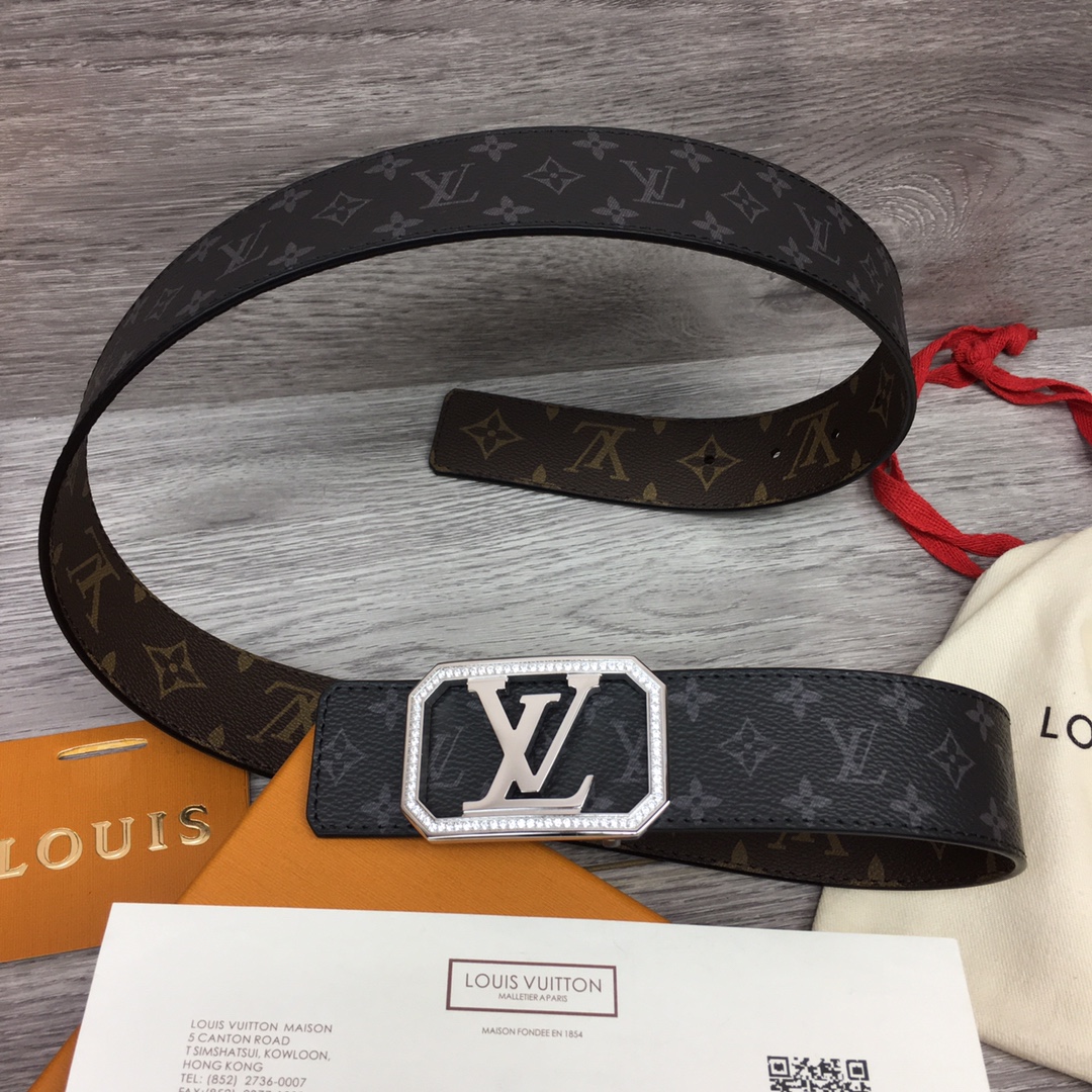 Louis Vuitton Belts Set With Diamonds Canvas