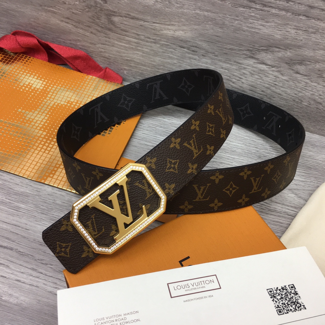 Louis Vuitton Belts Set With Diamonds Canvas