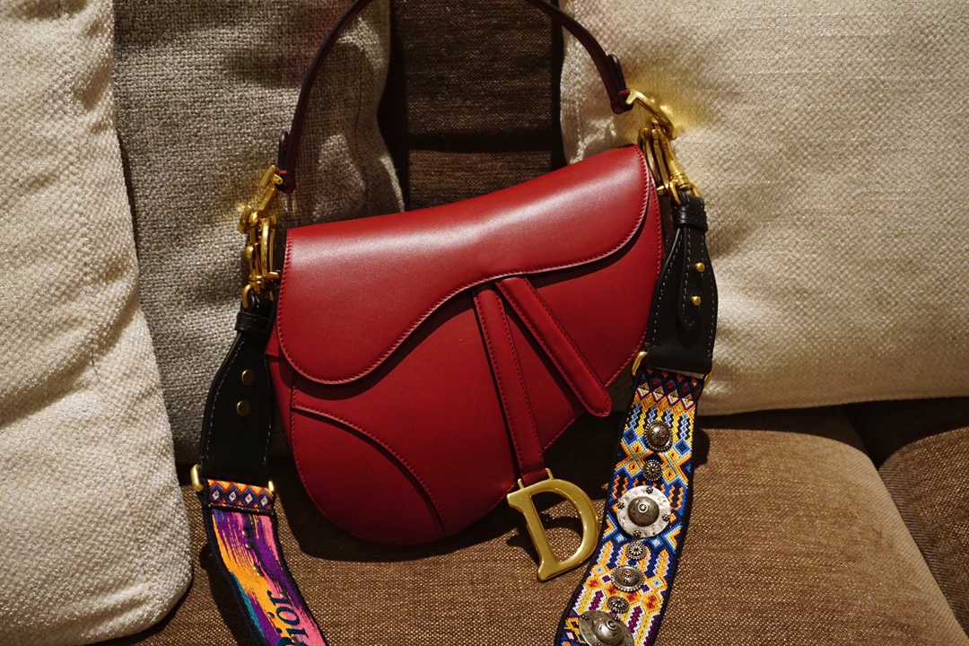 Dior Saddle Saddle Bags Red Cowhide