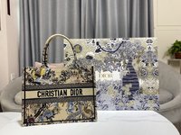 Dior Book Tote Handbags Tote Bags Beige Embroidery