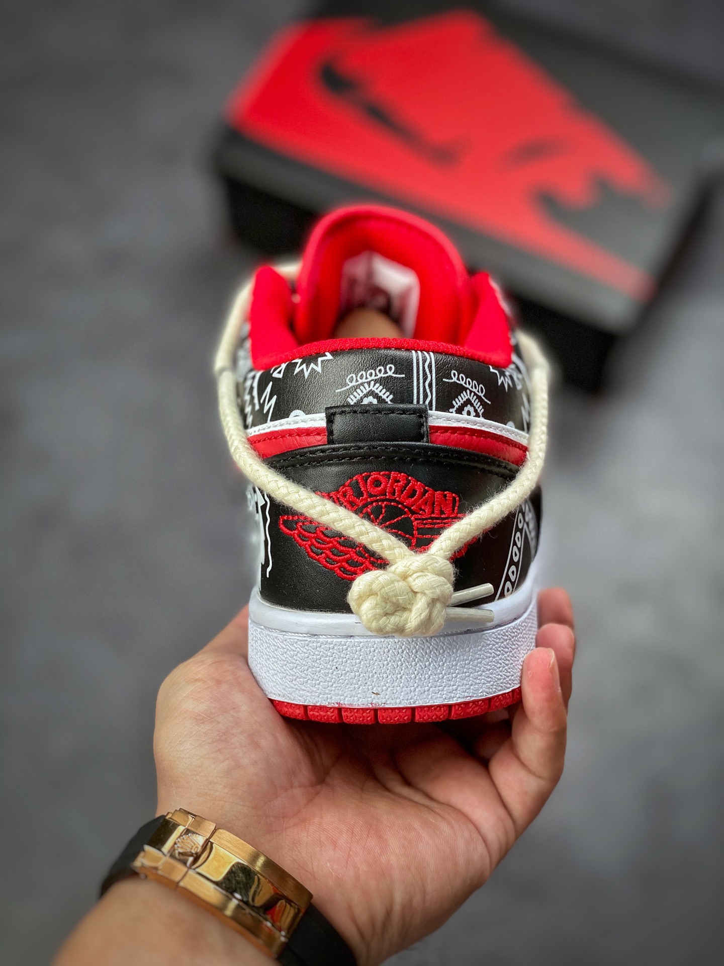 Nike Air Jordan 1 Low”Chicago/White Paisley” 芝加哥红黑白绑绳553558-840 Nike Air Jordan 1 Low”Chicago/White Paisley” 芝加哥红黑白绑绳553558-840