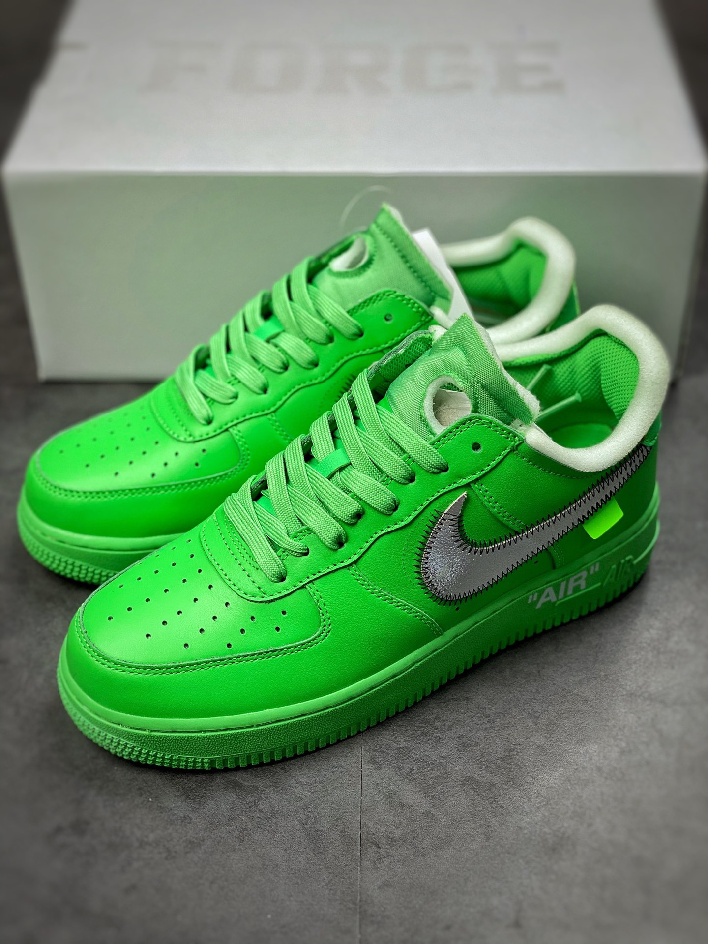 350 #纯原 Off White x Air Force 1 Low ”Green” 绿色艺术馆DX1419-300