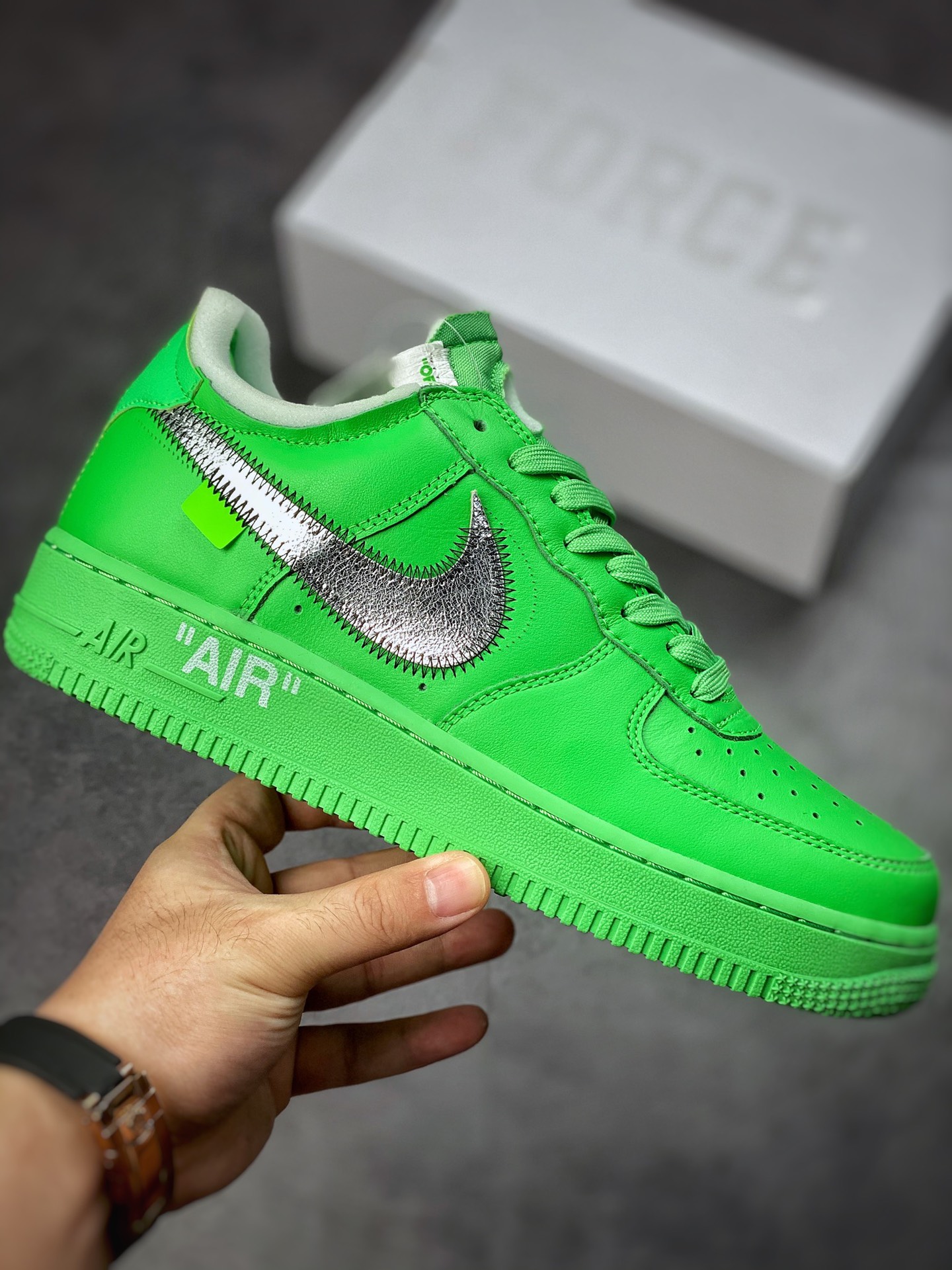 350 #纯原 Off White x Air Force 1 Low ”Green” 绿色艺术馆DX1419-300