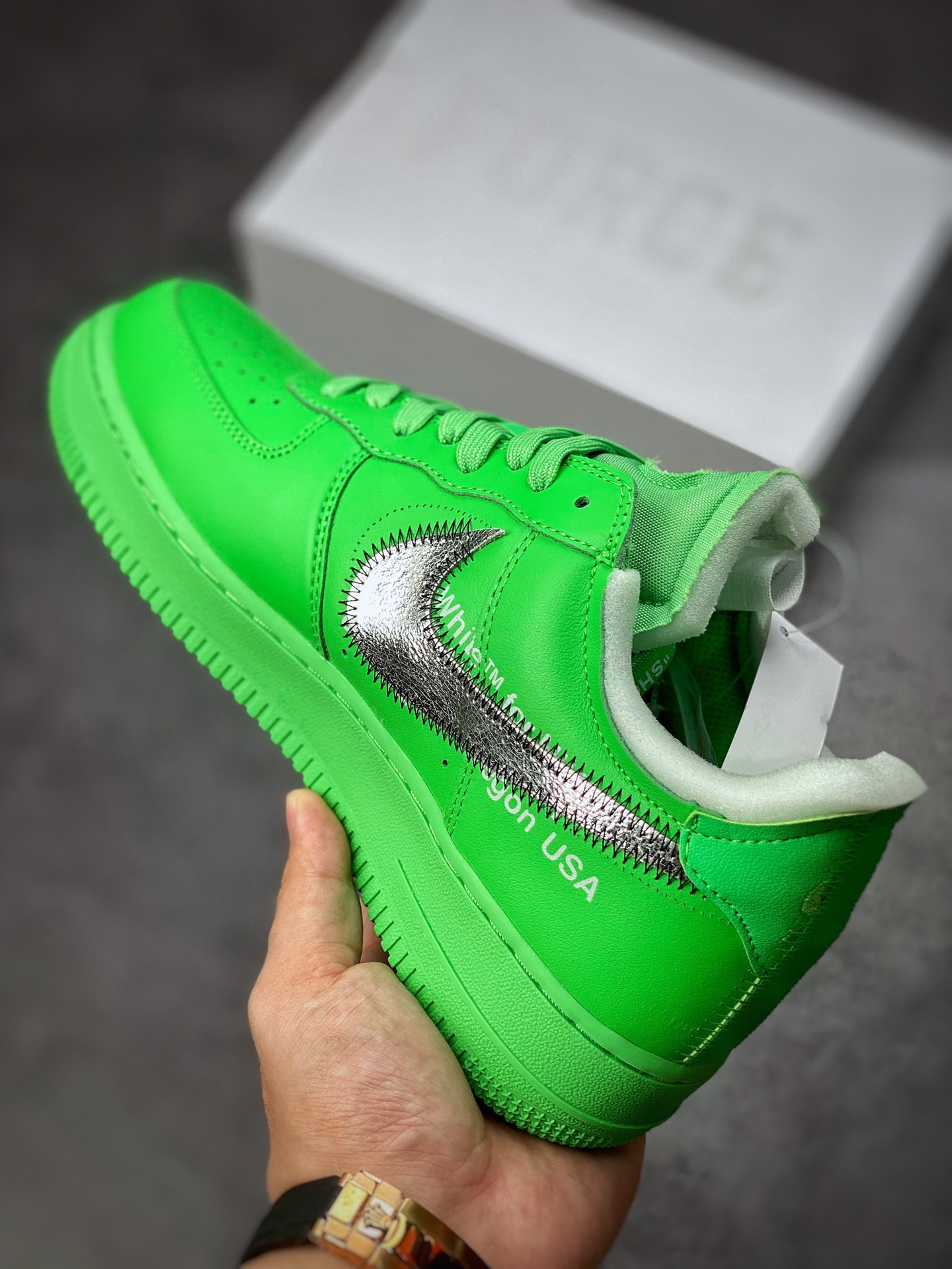 350 #纯原 Off White x Air Force 1 Low ”Green” 绿色艺术馆DX1419-300