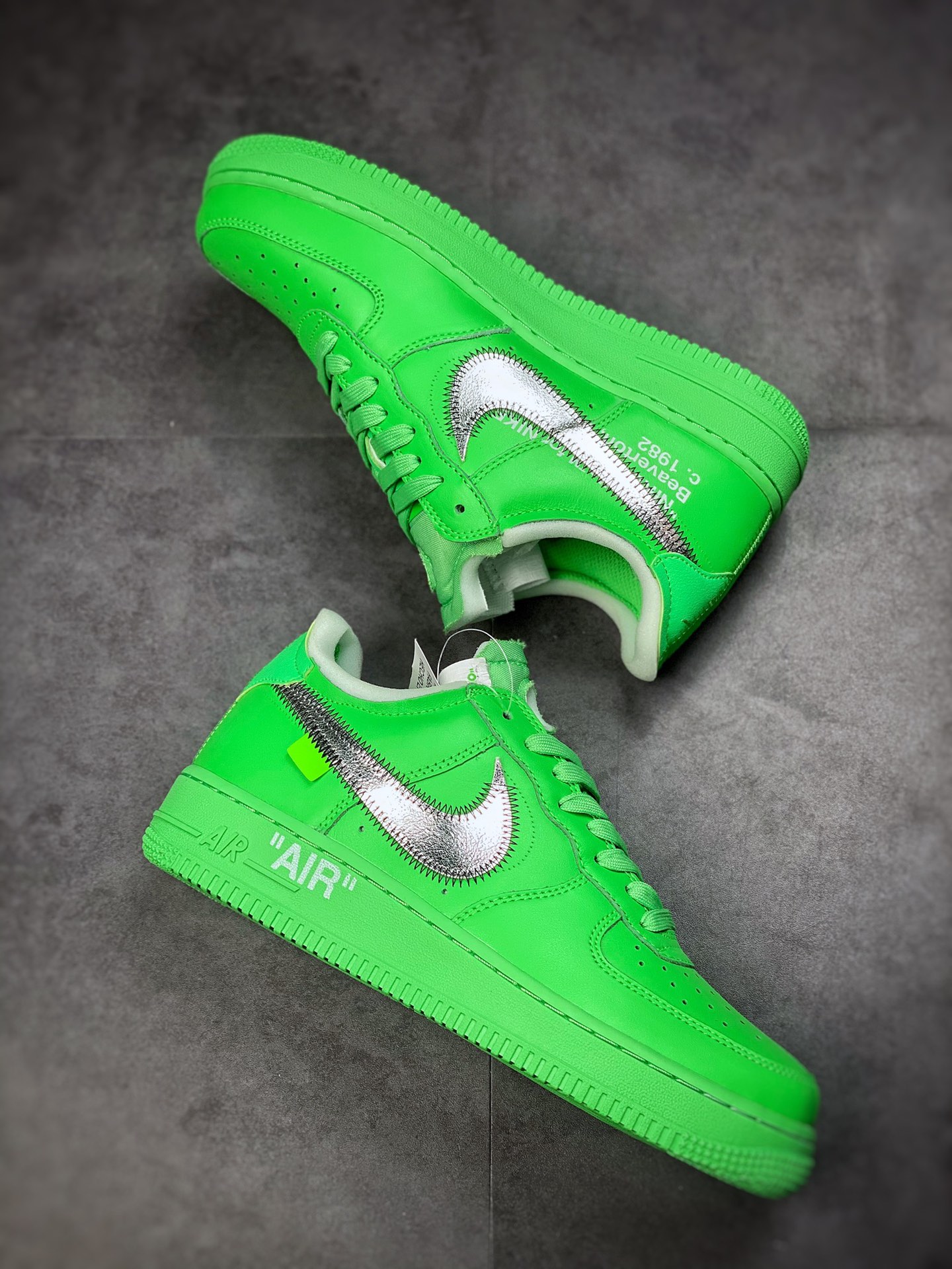 350 #纯原 Off White x Air Force 1 Low ”Green” 绿色艺术馆DX1419-300