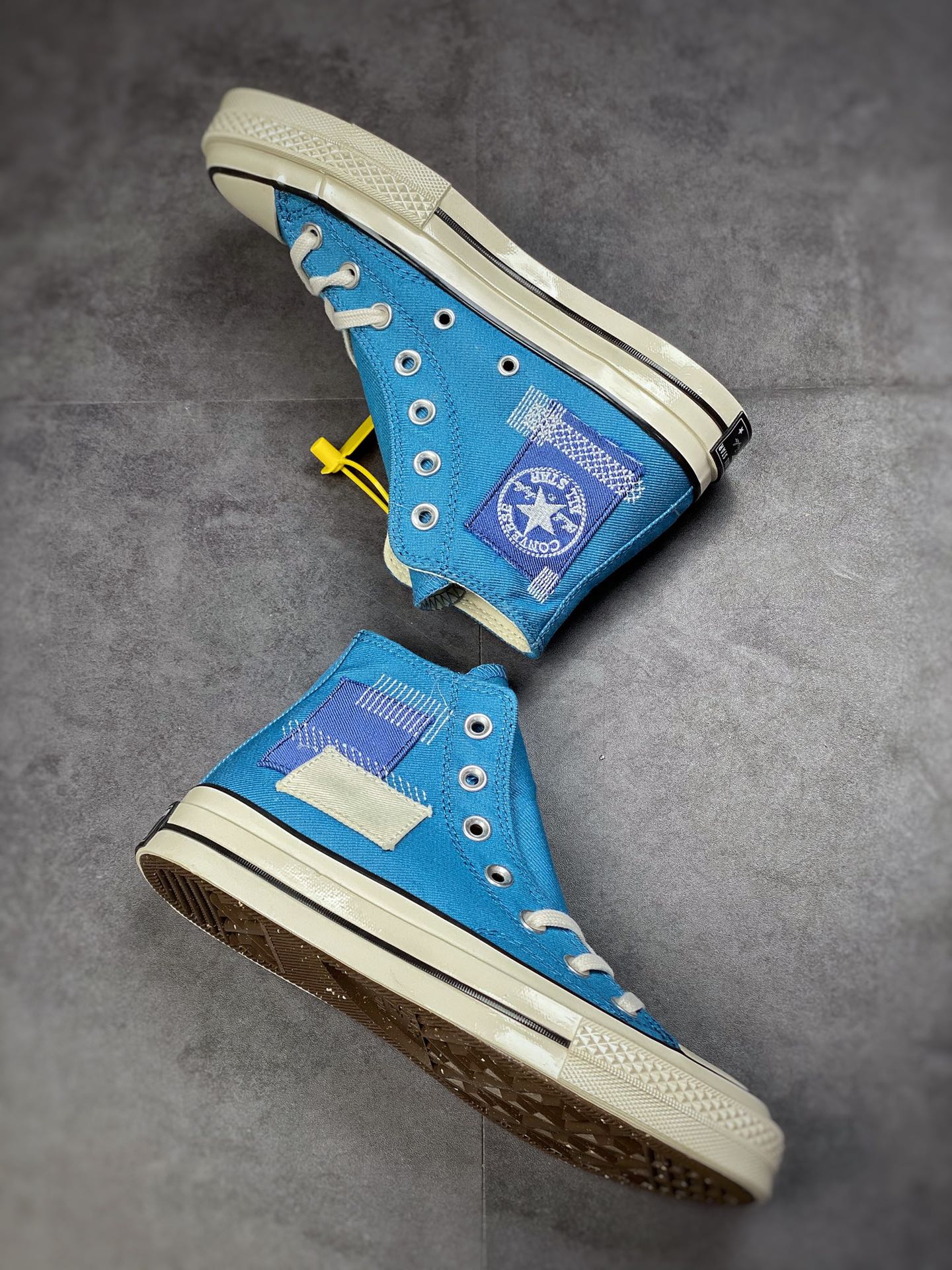 Converse Converse Chuck Taylor All Star 1970s High ”Blue/Desert Patchwork” Retro Samsung Elevation Help Casual Sports Vulcanized All-Match Sneakers A00733C