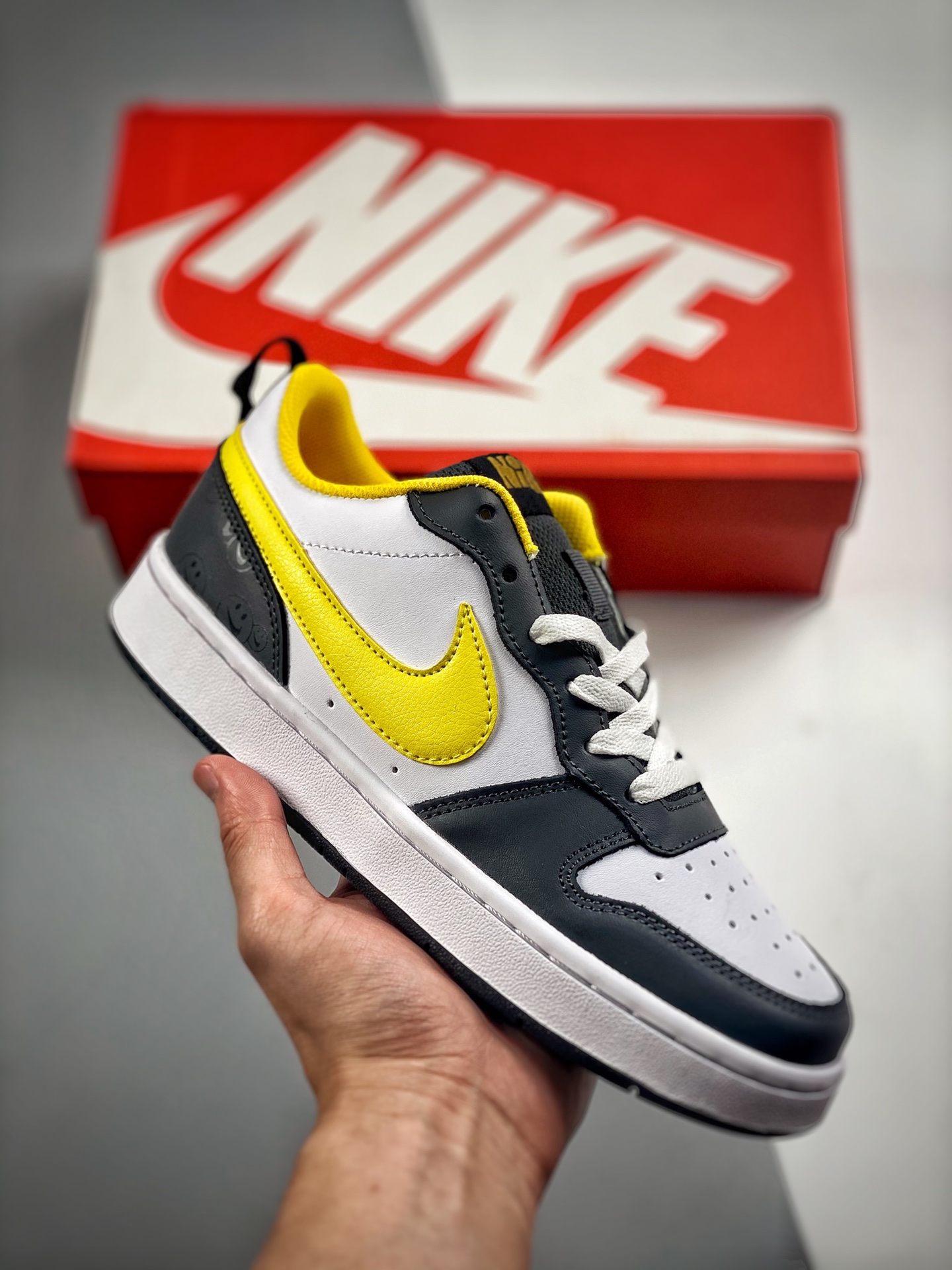 -3 Desarrollo exclusivo Pedido original de Corea Versión de chip Nike Court Borough Low 2 FP (GS) Versión exclusiva de …