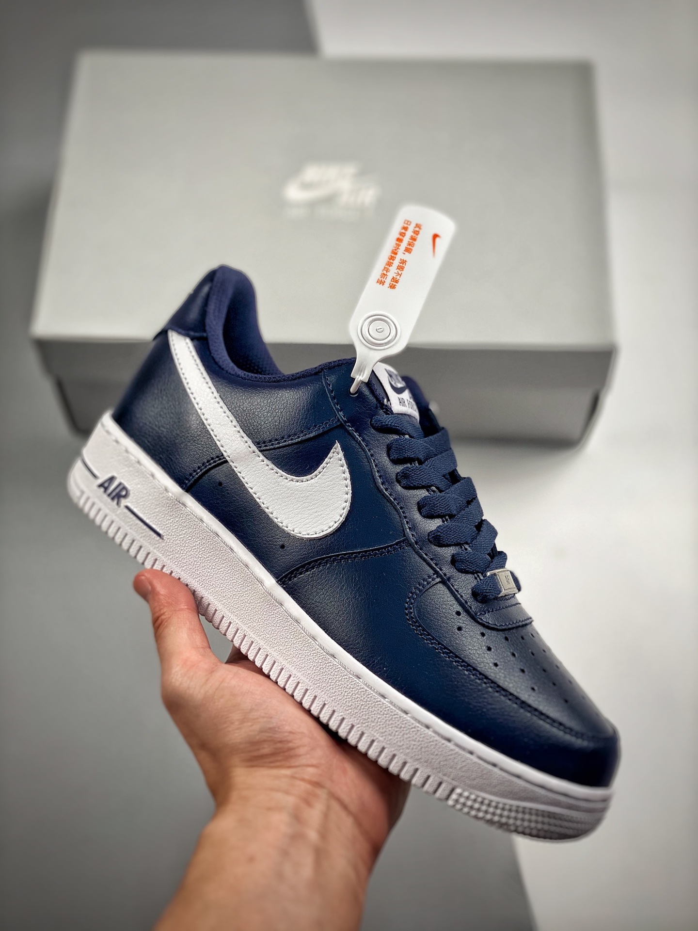-4 Nike Air Force 1 Low '07 Azul Marino Air Force 1 Low casual zapatillas de skate, cuero personalizado, impresión 3D o…