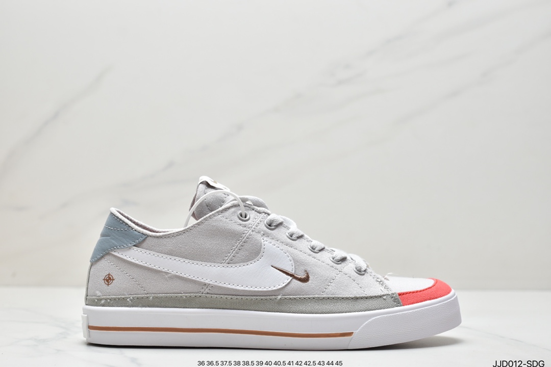 Nike Court Legacy学院产物系列系列低帮经典百搭休闲运动小白板鞋“帆布浅灰白酒红”DN4232-012 Nike Court Legacy学院产物系列系列低帮经典百搭休闲运动小白板鞋“帆布浅灰白酒红”DN4232-012