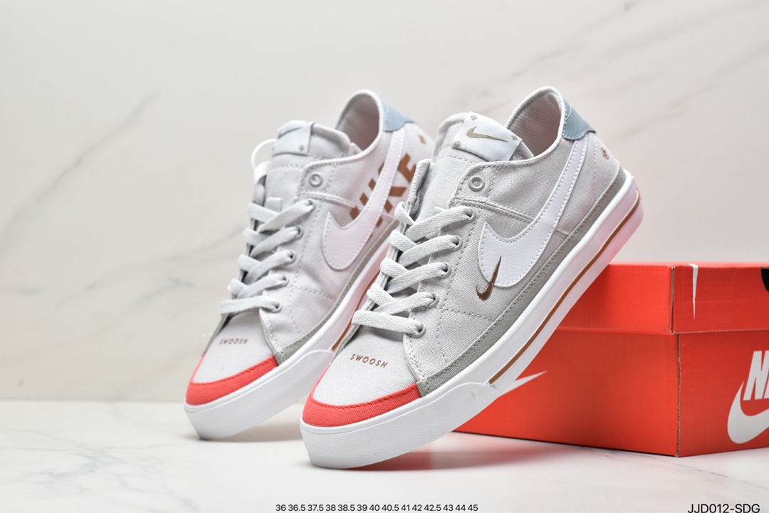 Nike Court Legacy学院产物系列系列低帮经典百搭休闲运动小白板鞋“帆布浅灰白酒红”DN4232-012 Nike Court Legacy学院产物系列系列低帮经典百搭休闲运动小白板鞋“帆布浅灰白酒红”DN4232-012