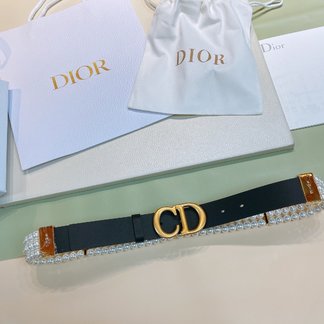 Dior Caro Belts Found Replica White Calfskin Cowhide