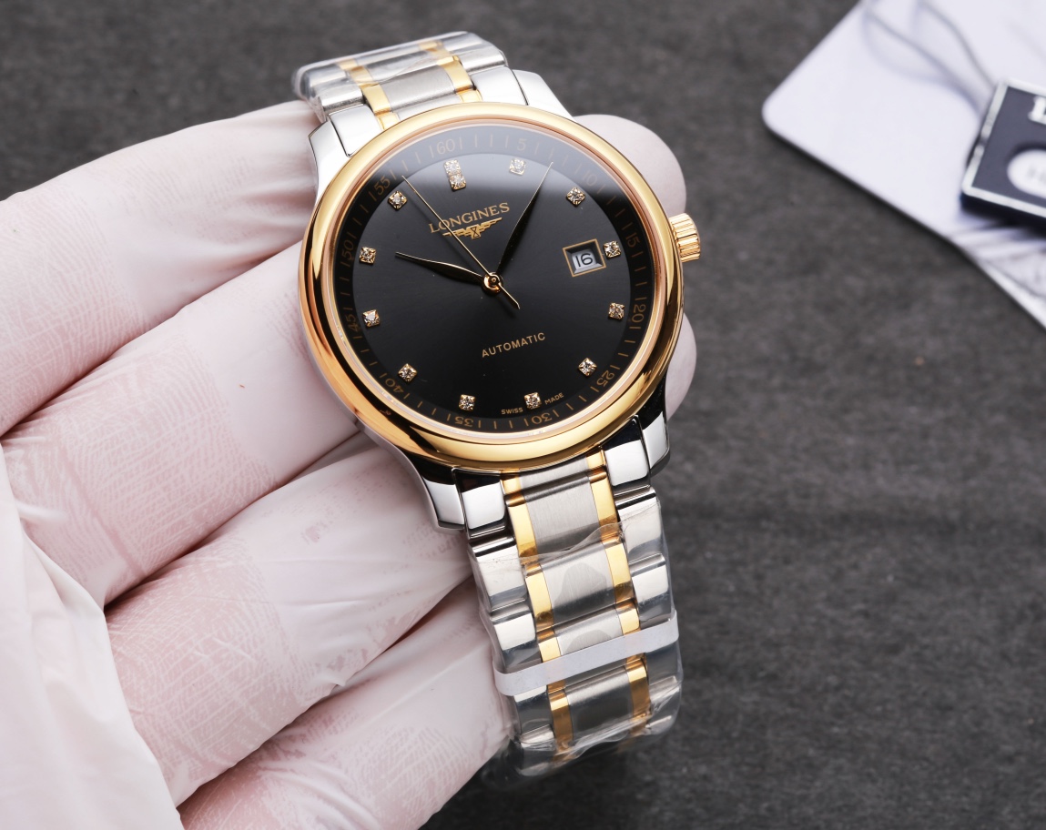 Longines Men's Master Collection Watch, 39.8mm, Steel and Gold, Diamond Accents