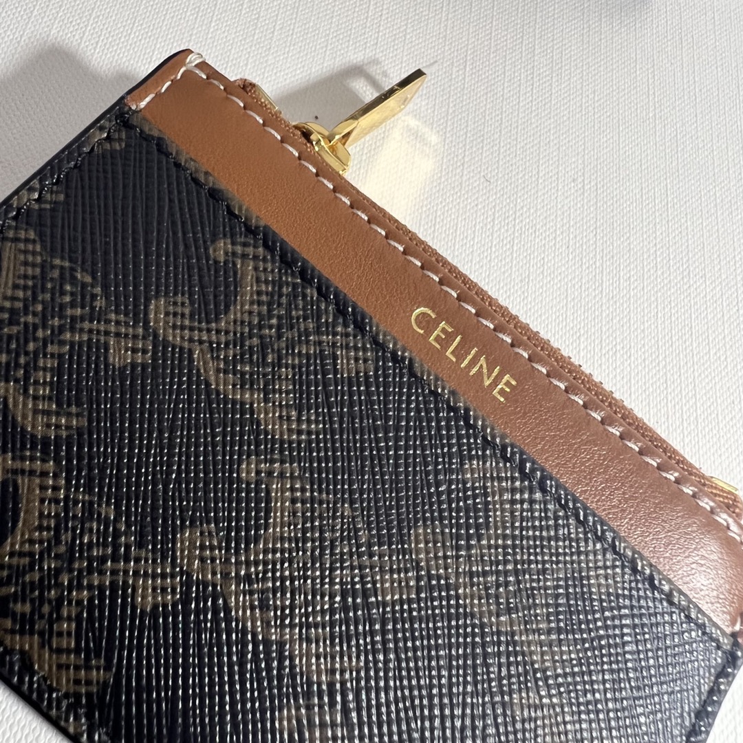 TRIOMPHE 标志印花短款钱包 ，尺寸9.5x7.5x3 ，TRIOMPHE CANVAS 标志印花