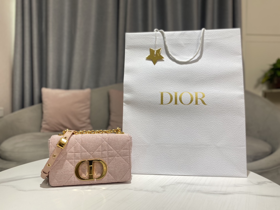 Dior Caro Sale
 Bags Handbags Gold Pink Rose Embroidery Linen Chains