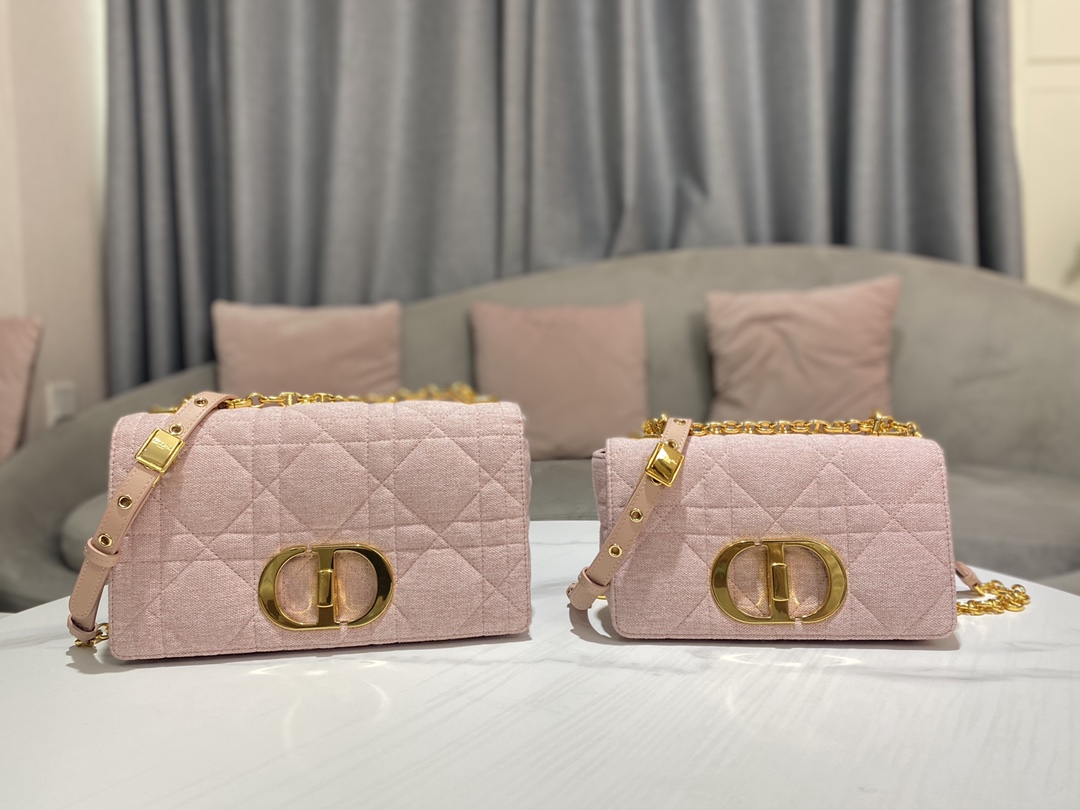 Dior Caro Designer
 Bags Handbags Pink Rose Linen