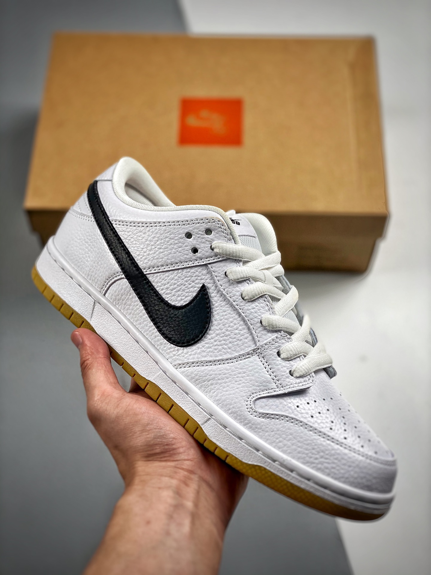 -2 NK SB Dunk Low Pro Blanco Negro Caucho natural Mejor relación calidad-precio Fotos reales primer lanzamiento Materia…