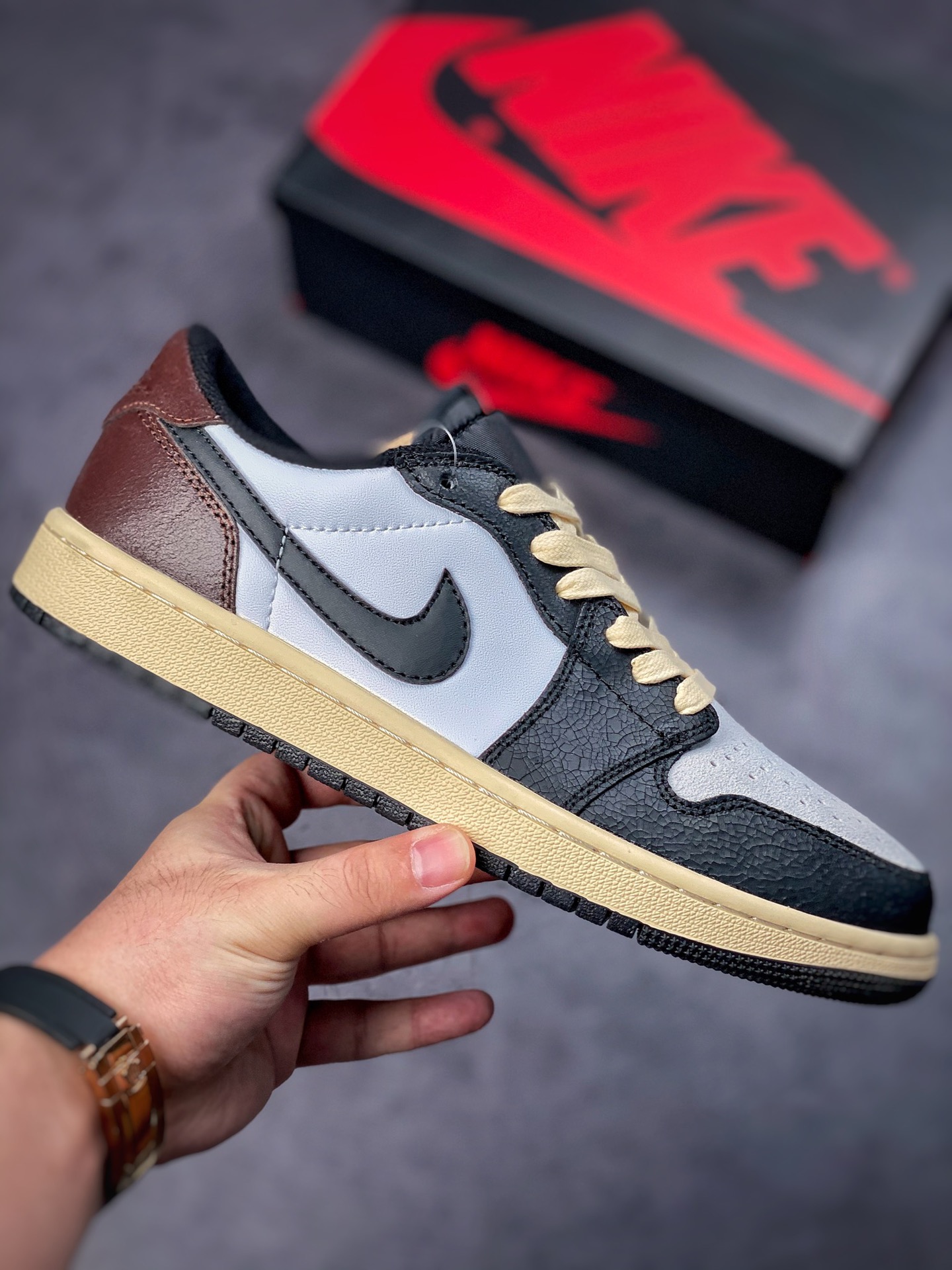 200 Air Jordan 1 Low 黑摩卡爆裂纹 AJ1乔1低帮休闲板鞋 CZ0790-061