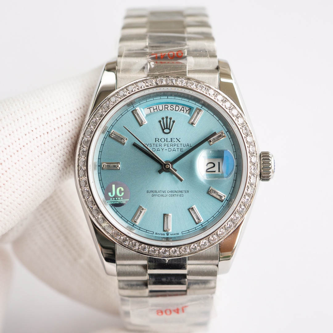 Rolex Datejust Watch Blue Set With Diamonds 2836 Movement