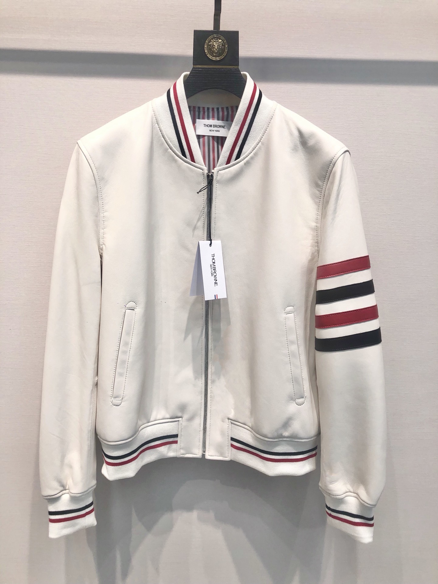 Thom Browne Flawless
 Clothing Coats & Jackets Shop Cheap High Quality 1:1 Replica
 Black Blue White Genuine Leather Sheepskin Fall/Winter Collection