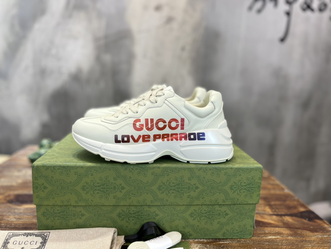 Gucci 2022新配色 莞产 代购渠道版本 Gucci Rhyton Vintage Trainer Sneaker