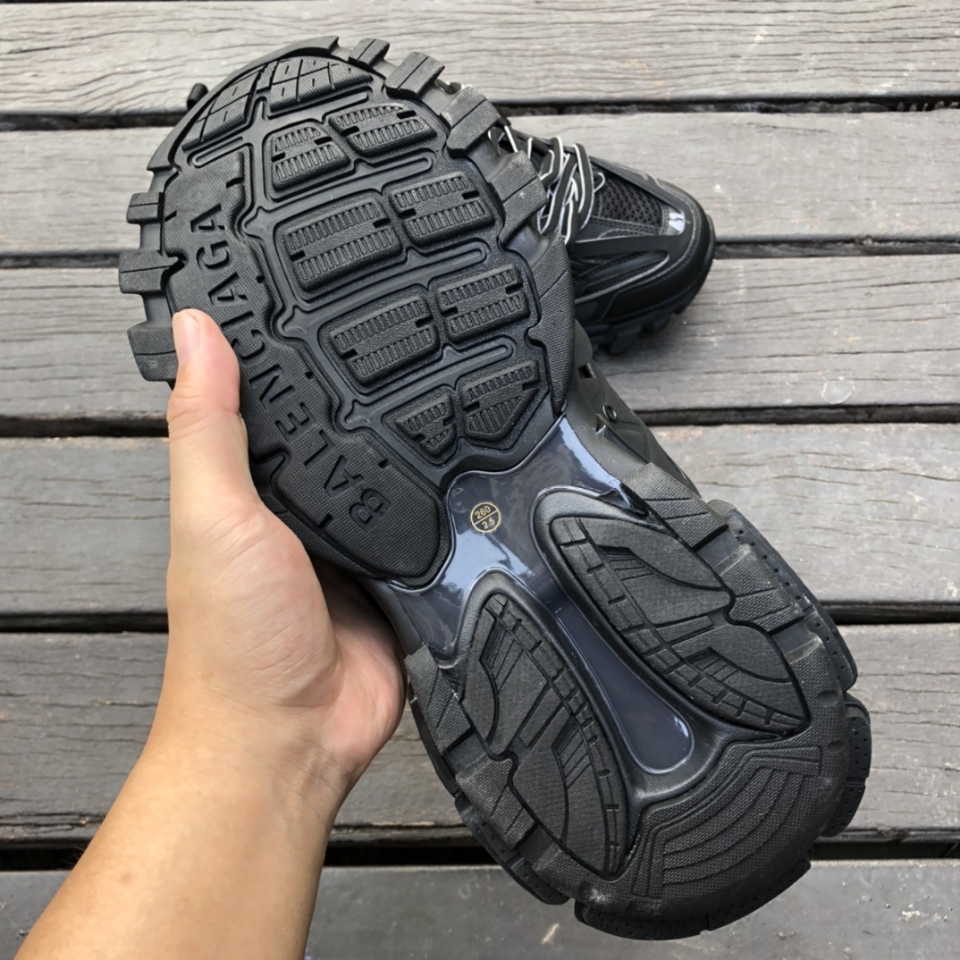 3.0 Black Balenciaga Triple S Dad Shoes