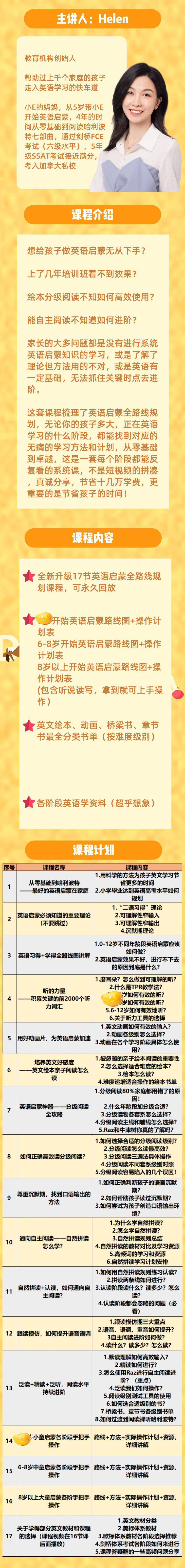 【29.9[红包]·S0721Helen小E妈英语启蒙方法计划系统家长课从 0基础到哈利波特】