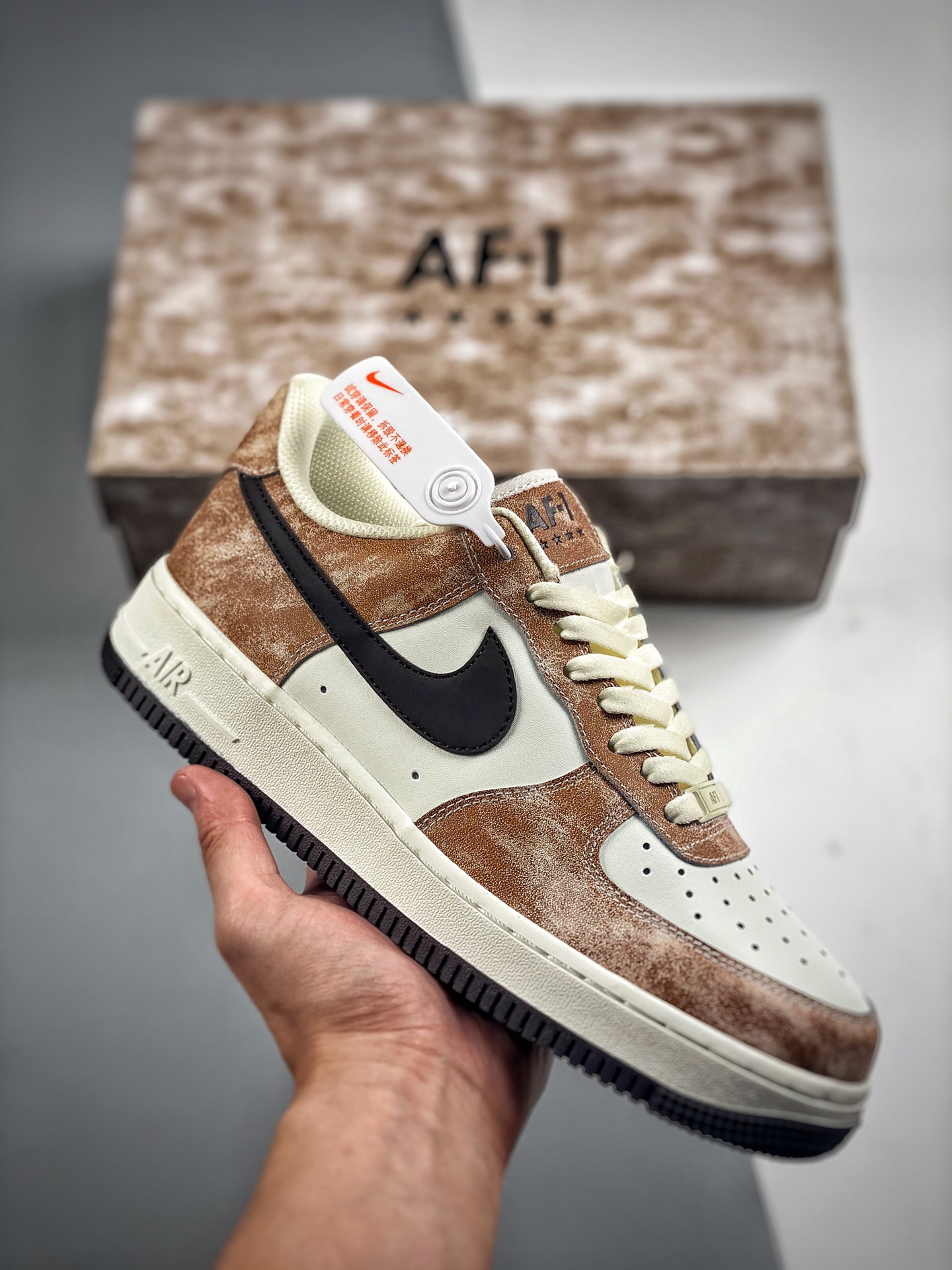 -4 Nike Air Force 1 Low Roca de Marte Air Force 1 Low casual zapatillas de skate, cuero personalizado, impresión 3D ori…