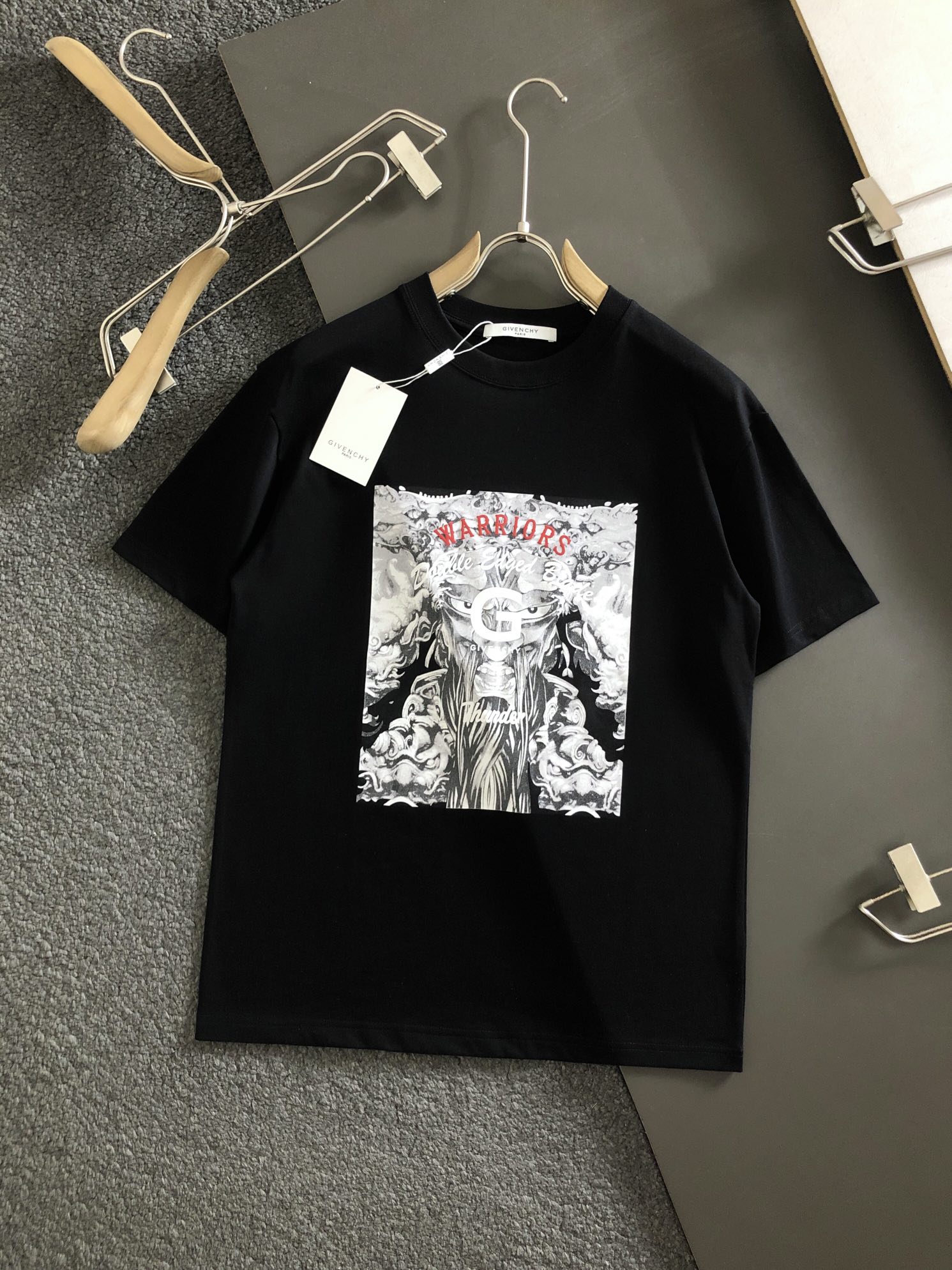 Las últimas mangas cortas estampadas de Givenchy, mangas cortas originales de mostrador de alta calidad y peso pesado d…