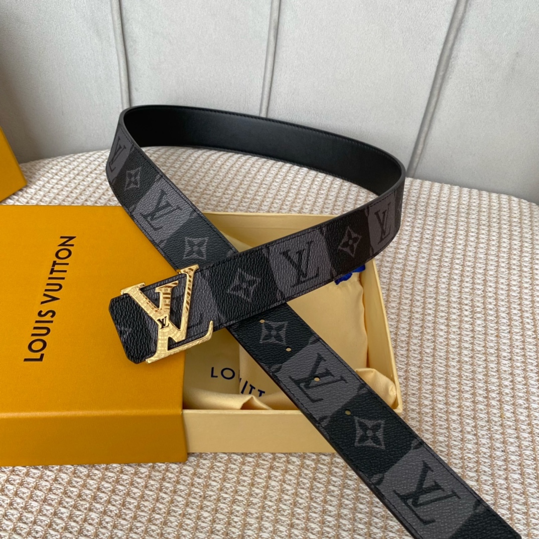 Louis Vuitton Belts Men Calfskin Cowhide