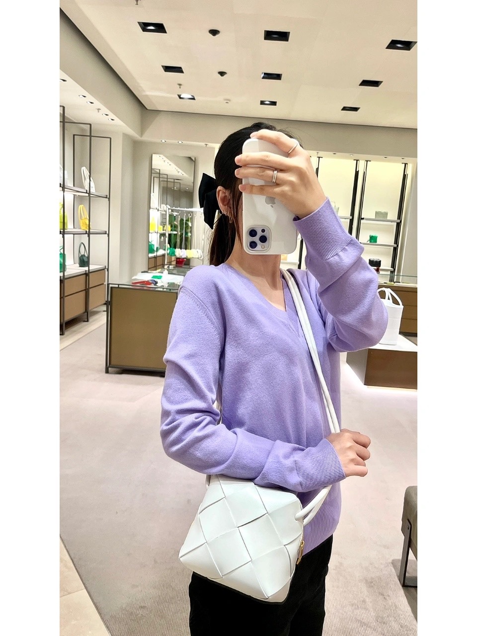 Bottega Veneta CASSETTE 14CM 相机包 701915白色