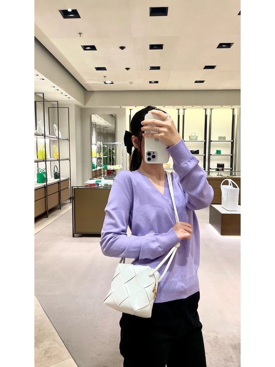 Bottega Veneta CASSETTE 14CM 相机包 701915白色