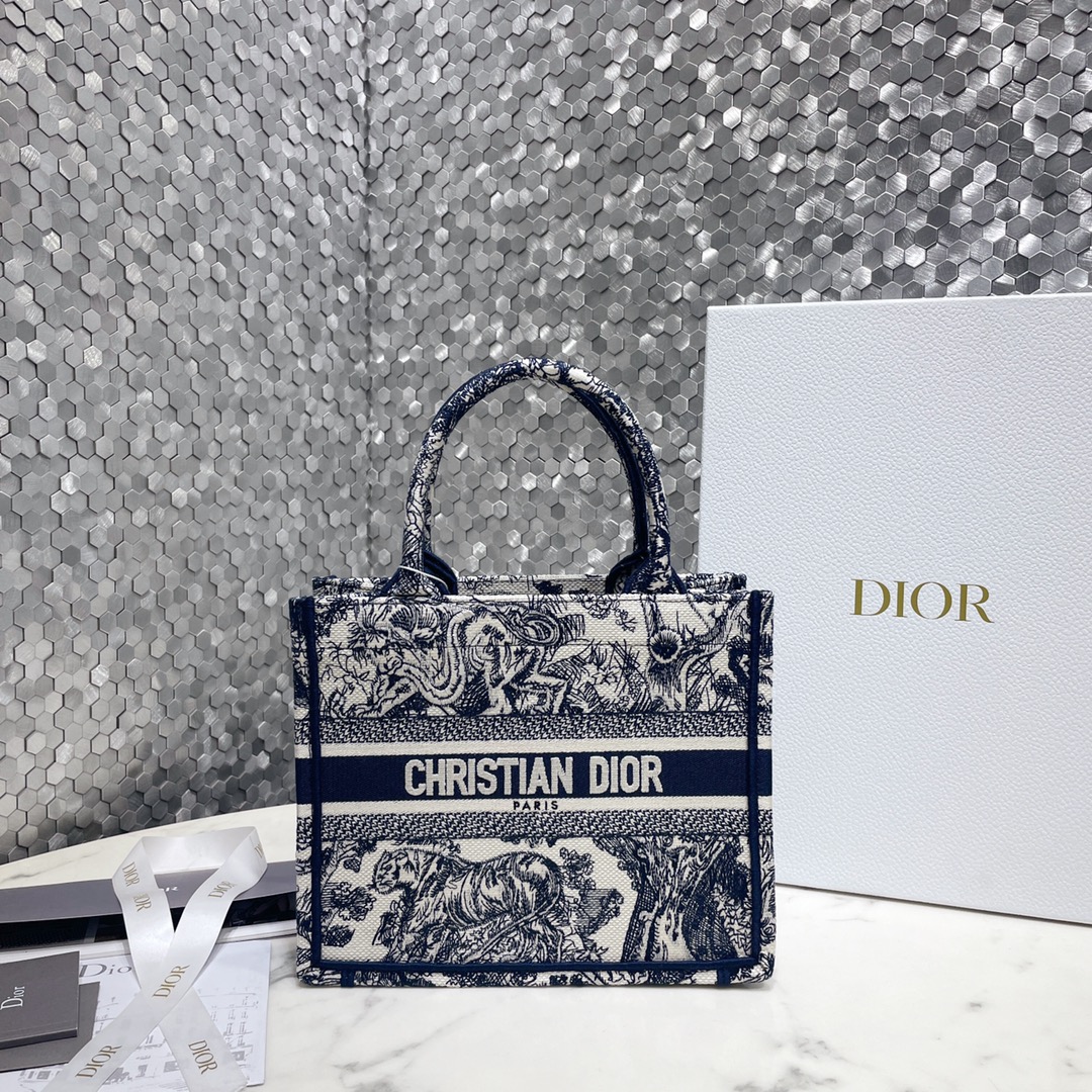 Dior Book Tote Handbags Tote Bags Grey Embroidery