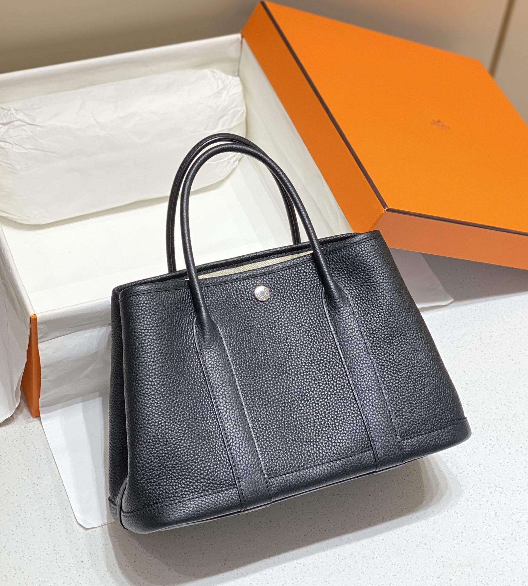 Elegant Black Garden Party Tote Bag, 30cm - Versatile & Stylish 2 i1659947801 1938 1