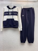 Louis Vuitton Clothing Hoodies Pants & Trousers Two Piece Outfits & Matching Sets Embroidery Cotton Fall Collection Hooded Top